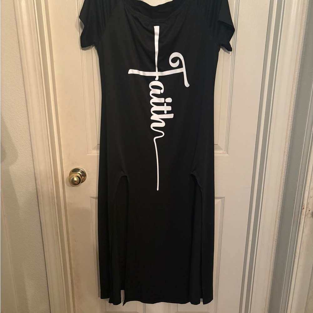 Black Cowl Neck Sheath Midi Dress